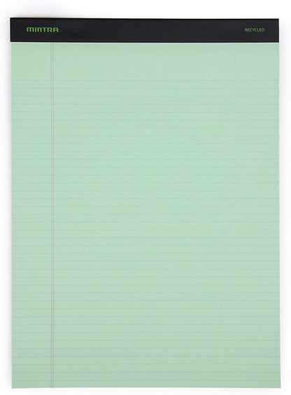 Mintra Office Legal Pads, ((Basic 6pk - (Pastel Version #3), 8.5in x 11in, Narrow Ruled)) - Includes 2 Blue Writing Pads, 2 Pink Writing Pads and 2 Green Writing Pads