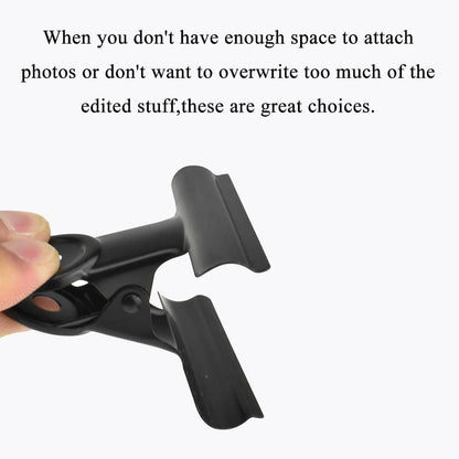 HAHIYO 2.5inch Black Bulldog Clips Metal File Hinge Binder Clips Clamps Save Space Strong Spring Jaws Rock Solid Grip Book Lay Flat Deburred Edge for Hang Photos Wall Grid Dog Food 9PCS