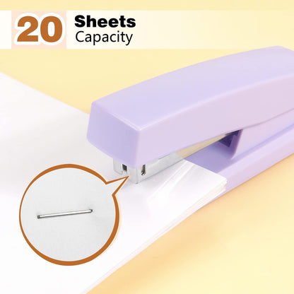 Tamaki Stapler, Office Stapler, Small Staplers for Desk, Purple