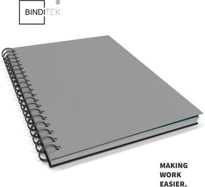 Binditek 25 Pack 12 Mil Sand-Textured Polycover - Plastic Binding Cover for Business Reports and Proposals - Lightly Sanded Finish - Square Corners, Un-Punched, Grey, Office Supplies
