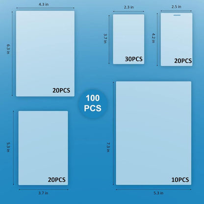 Uinkit Thermal Laminating Pouches Variety Small Size 5mil Thickness Card Notecard ID Badge Business Photo Size Professional Quality Dry-Erase Friendly Sheets Glossy Clear Laminator Pouch,100 Pack