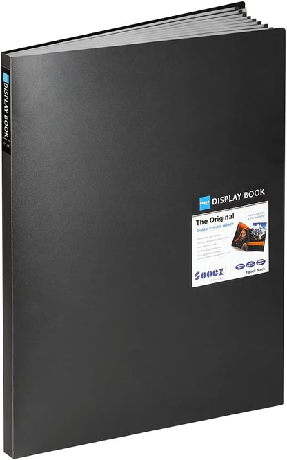 Sooez Heavy Duty Binder with Plastic Sleeves 18"x24", Portfolio Folder with 30 Clear Sheet Protectors, Display 60 Pages, Presentation Book for Artwork, Sheet Music, Document