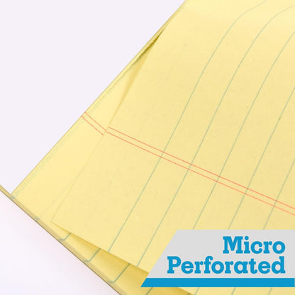 KAISA Legal Pads 8.5x11 inch Writing Pads Wide Ruled Notepads 8.5“x11.75 Canary Note Pads, Yellow 50 Sheets 72 Pads,WT-MCY50W