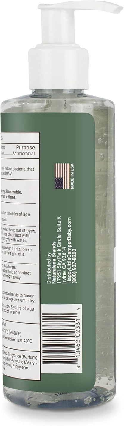 Happy Little Camper Hand Sanitizer with Lemon Zest Scent - Moisturizing Gel with Vitamin E & Antimicrobial Formula- Contains 70% Ethyl Alcohol - Travel Size, Made in USA - 3x 8oz bottles