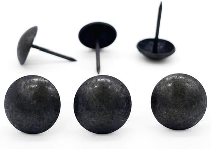 Let's Decorate 100PCS D16mm/0.63" Antique Black Upholstery Tacks, Passed Salt Spray Test for Outdoor Use, Garden Metal Thumb Tacks, Home DIY Decorative Nail Heads Nails (100, 16mm Antique Black)
