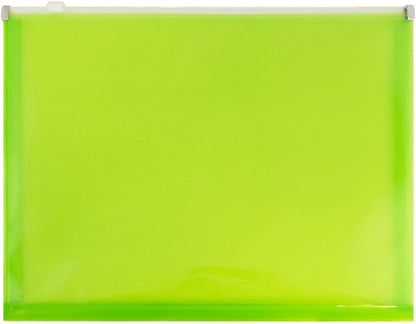 JAM PAPER Plastic Envelopes with Zip Closure - Letter Booklet - 9 3/4 x 13 - Assorted Colors - 6/Pack