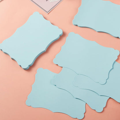 50 Pack Blank Kraft Cards Cardstock Thick Paper Brown Greeting Cards for DIY Gift Card Menus, Baby Shower and Wedding Invitations (Light Blue, 5x7IN)