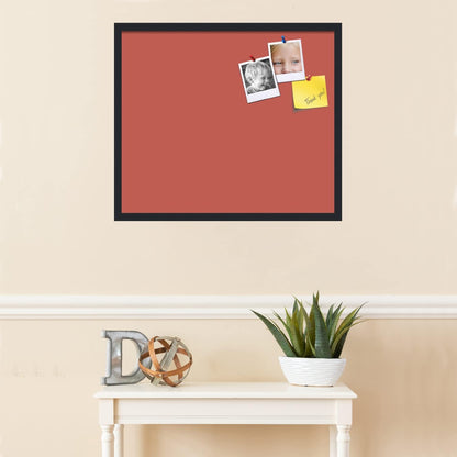 PinPix 28x24 Inch Cork Bulletin Board. This Decorative Framed Pin Board Comes with Crimson Pastel Design and a Satin Black Frame. Ideal for Home Office Decor or Message Board (PinPix-1807)