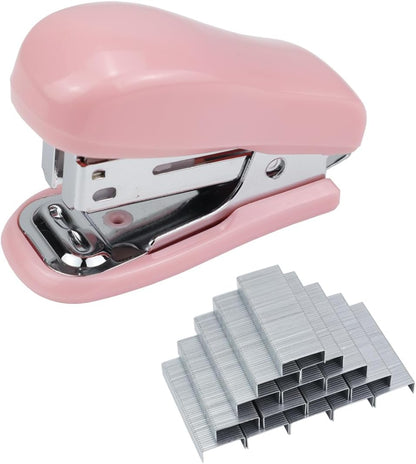 Mini Desktop Stapler Set,20 Sheet Capacity,Includes Built-in Staple Remover and 750PCS No.12 Staples,Small Cute Stapler for Office and School Supplies (Pink)