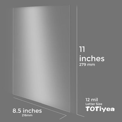 TOTiyea 100 Pack 12 Mil PVC Binding Presentation Covers, Clear Report Covers for Binding,8.5x11 Inches,Letter Size