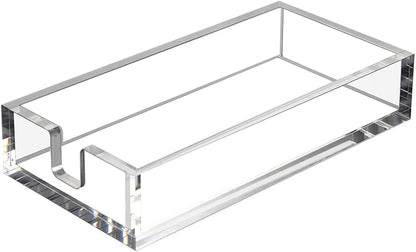 HIIMIEI Acrylic Napkin Holder for Bathroom, Acrylic Guest Towel Holder, Bathroom Napkins Guest Disposable Holder, Hand Towel Tray for Kitchen, Parties, Weddings, Party, Hotel, Restaurant（Clear）