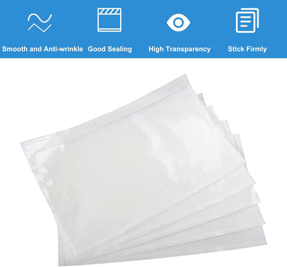 Clear Self-Adhesive Packing List Envelopes, Label Envelopes Pouches/Shipping Labels Sleeves for Shipping Mailing Bags 7.5" x 5.5"-100 Pack