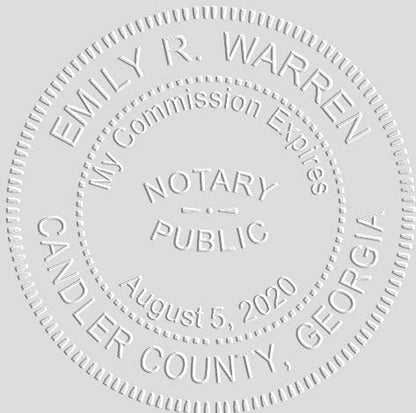 MaxMark Notary Seal Round Pink Embosser for Georgia State - Includes Gold Burst Seal Labels (50 Count)