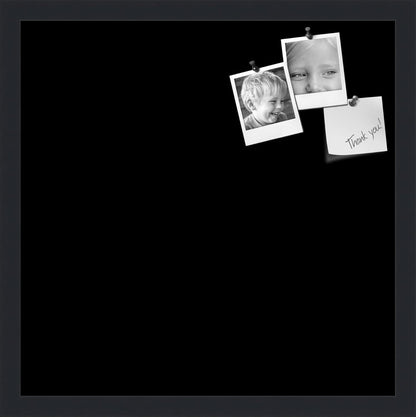 PinPix 18x18 Inch Cork Bulletin Board. This Decorative Framed Pin Board Comes with Solid Black Design and a Satin Black Frame. Ideal for Home Office Decor or Message Board (PinPix-622)