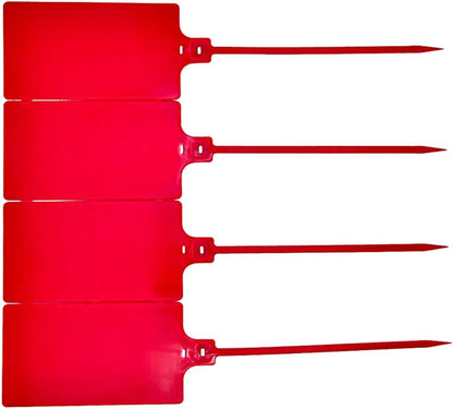Plastic Seals Shipping Tags Logistics Use Big Sign Tie Large Label Tie, 255 mm Total Length, Package of 100pcs (Red)