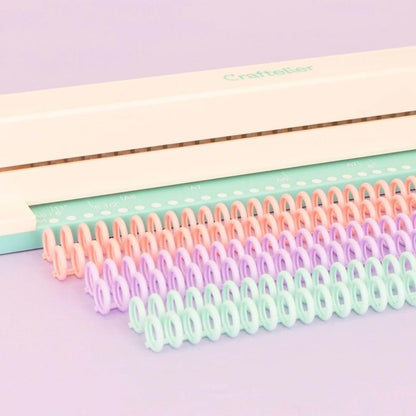 Craftelier - Click Binding Spines 3:1 Pitch - Pastel Tones - Easy Zip Binding - Reusable, Trimmable Coils for Up to 85 Sheets -12 mm. (0.47") Diameter - 6-Pack for A4 to A7 and US Letter Sizes