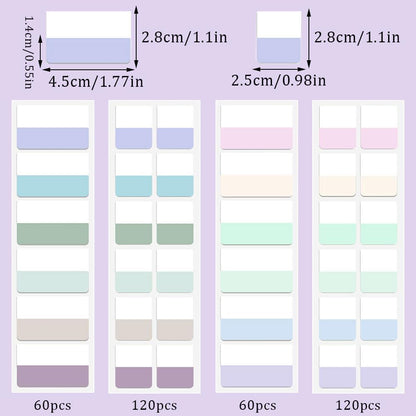 360 Pcs Sticky Index Tabs, Colored Book Sticky Tabs for Notebooks, Repositionable Page Tabs for Notebooks File Classification,12 Colors (1 Inch, 1.8×1 Inch)