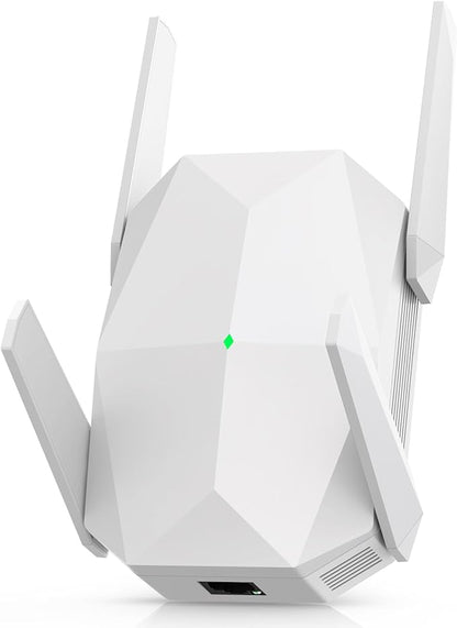 2025 AX3000 WiFi 6 Range Extender, WiFi Extender Signal Booster with Gigabit Ethernet Port, Dual Band (2.4G&5.8G) WiFi Repeater Cover to 13888sp.ft, Faster Speed and Wider Cover, Quick Setup (White)