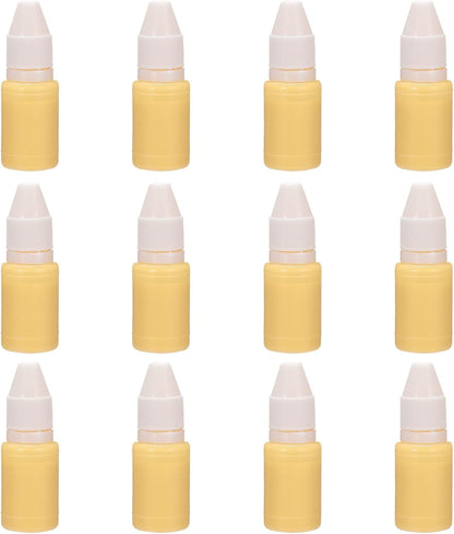 PATIKIL 0.33oz Refill Ink for Stamps and Ink Pads, 12Pcs 10ml Stamp Pad Ink Refill for Office Stamp Self Inking Stamp Date Stamp Scrapbooking, Light Yellow