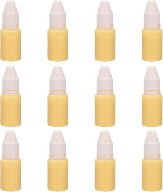PATIKIL 0.33oz Refill Ink for Stamps and Ink Pads, 12Pcs 10ml Stamp Pad Ink Refill for Office Stamp Self Inking Stamp Date Stamp Scrapbooking, Light Yellow