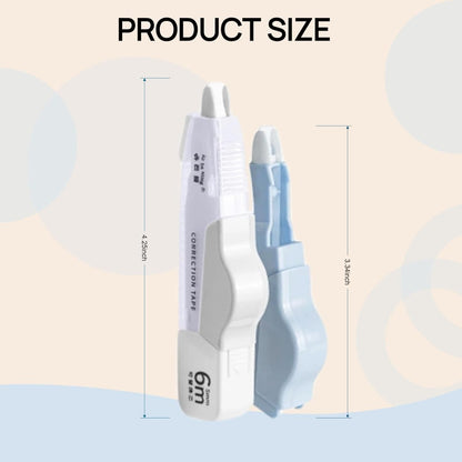 Refillable Quick-Dry White Correction Tape Set, 118ft(36m) Total, Pack of 6, Aesthetic Cute Pen-Shaped Applicator, School & Office Supplies(White)