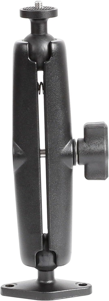 xik Heavy Duty 1/4"-20 Thread Mount: 5.91 inch Aluminum Long Arm with Double Ball Head & 1" Ball- Rhombic Base - Fits DSLR Camera, CCTV, Action Cam, Projector, Security Camera (Wall/Desk/Car/Boat)