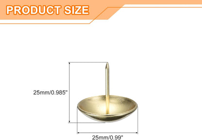 uxcell Upholstery Tacks Nail Pins Furniture, 30Pcs 25x25mm Thumb Tack Pins Assortment Kit Carbon Steel for Home Sofa DIY Decorative Nail Heads Nails, Gold