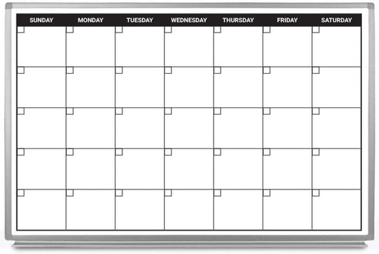 Month Calendar Dry-Erase Scheduling Whiteboard 48" x 36"