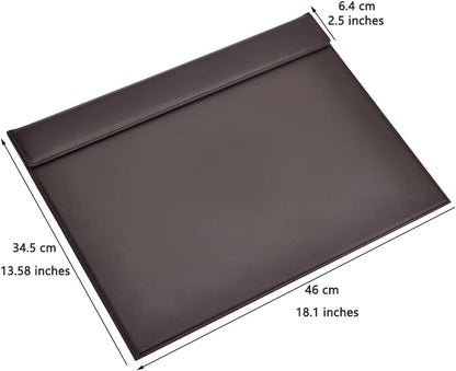 KINGFOM 18''x14'' Large Rectangle A3 Desk Writing & Drawing Desk Pad &Board Table Protector Mat with Paper Clip on Top Brown