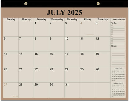 Desk Calendar 2025-2026 - 18 Months Calendar from July 2025 to December 2026, Calendar 2025-2026 with Thick Paper for Office Home School Organizing, 14" X 11", Beige