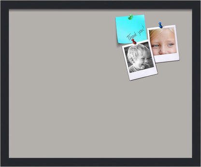 PinPix 21x17 Inch Cork Bulletin Board. This Decorative Framed Pin Board Comes with Dark Stone Design and a Satin Black Frame. Ideal for Home Office Decor or Message Board (PinPix-1808)