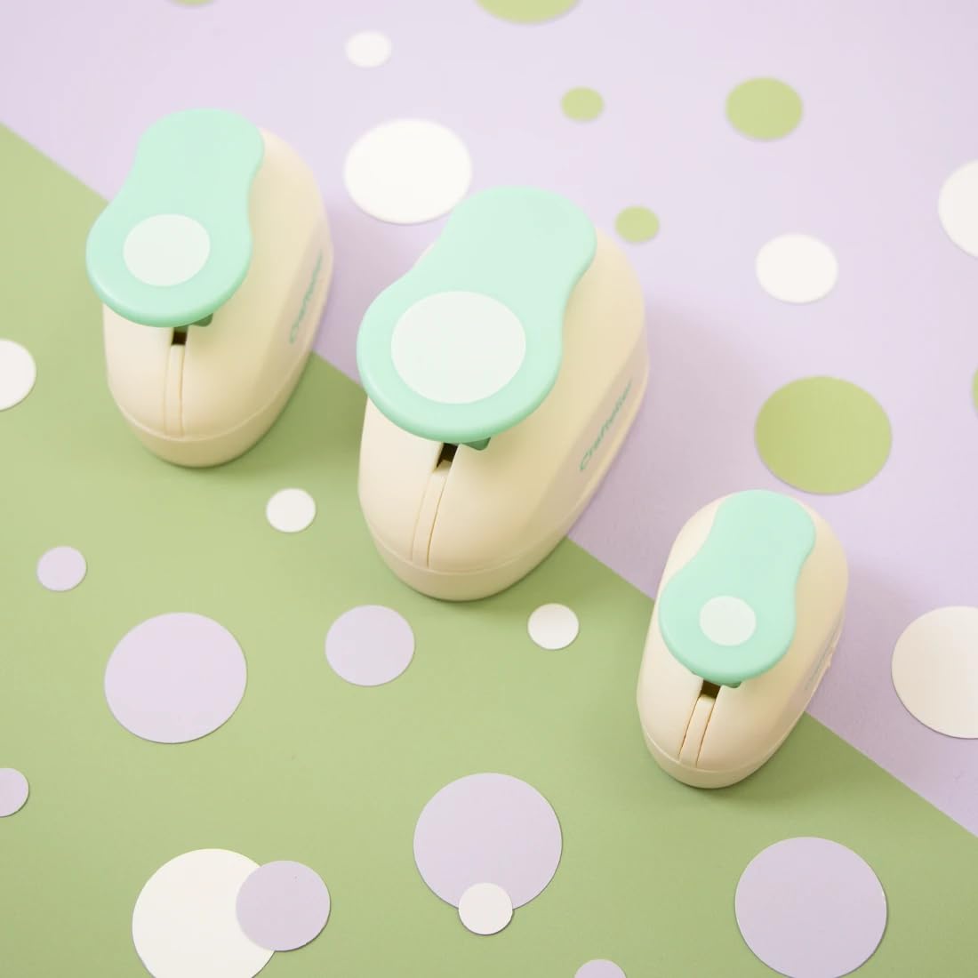 Craftelier - Paper Punch Set | 3/8", 5/8" & 1" Shape Hole Puncher for Paper Crafts | Round Hole Punch to Create Scrapbooks, DIY Cards & Journals | Craft Punch Set for Cardstock.