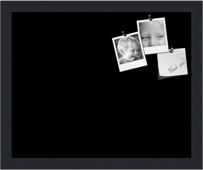 PinPix 16x13 Inch Cork Bulletin Board. This Decorative Framed Pin Board Comes with Solid Black Design and a Satin Black Frame. Ideal for Home Office Decor or Message Board (PinPix-622)