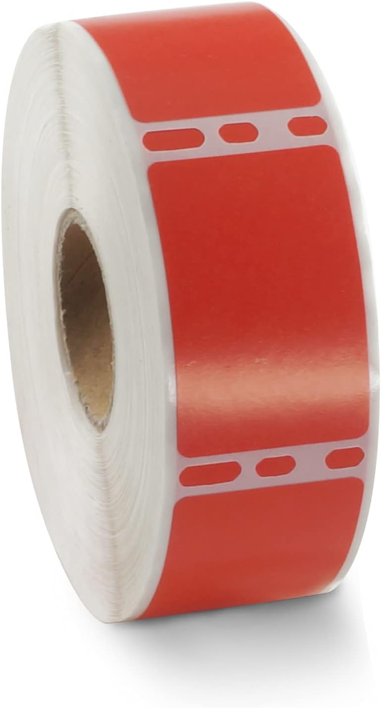 BETCKEY Colored Labels Compatible with Dymo 30347 (1" x 1-1/2") Book Spine Lables, Compatible for Dymo LabelWriter Thermal 450, 4XL & Zebra Desktop Printers [1 Roll, 750 Labels, Red]