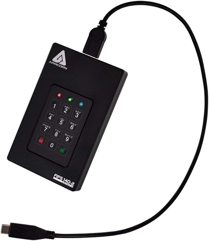 Apricorn 3TB Aegis Fortress L3- FIPS Level 3 Validated USB 3.0 Hardware Encrypted Portable Drive (AFL3-3TB)
