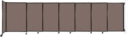 Wall-Mounted Sliding StraightWall Room Divider | Adjustable Widths | Locking Wheels | Room Separator | Up to 15'6" Wide x 4' Tall Latte Fabric Panels