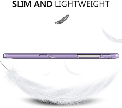 MoKo Case for Galaxy Tab A11+ Plus/A9+ 11-Inch 2025/2023, Slim Stand Protective Smart Cover with Hard PC Translucent Back Shell for Galaxy Tab A11+/A9 Plus Tablet, Auto Wake/Sleep, Lilac