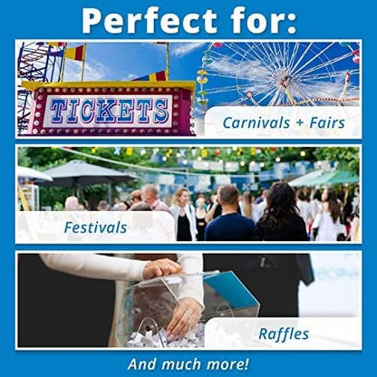 INDIANA TICKET CO. 10,000 Red CONSECUTIVELY Numbered Raffle Ticket Roll. 5 Rolls of 2,000, for Classroom Rewards, Events, Fundraisers, Door Entry, Raffles, Prizes, Drink/Food Tickets, & More