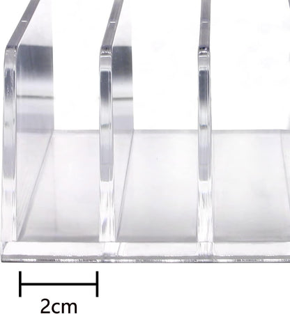6Pack Acrylic Mail Organizer for Sorting Mail, Business Card, 5Slot Acrylic Mail Sorter for Desktop Shelf, Clear Bill Money Divider for Cash Envelope, Desk Organizer, Home and Office Use