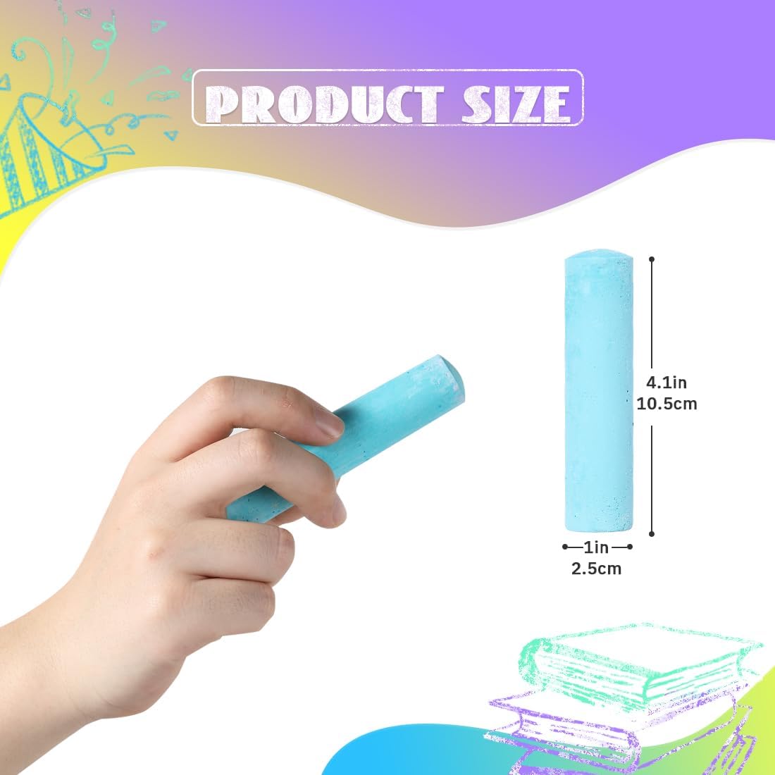 novelinks Sidewalk Chalk Set 108 Pack 10 Color Washable Non-Toxic Drawing Set For Schools Durable Jumbo Drawing Chalk for Outdoor Art Play