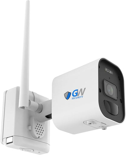 GW Security 8 Channel 4K WiFi Security Camera System, 8ch 4K NVR with 4 x 8MP WiFi Wireless Bullet Two-Way Audio Security Cameras, Spotlight Color Night Vision, Outdoor Indoor Surveillance