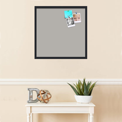 PinPix 24x24 Inch Cork Bulletin Board. This Decorative Framed Pin Board Comes with Dark Stone Design and a Satin Black Frame. Ideal for Home Office Decor or Message Board (PinPix-1808)