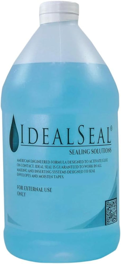 IdealSeal Envelope Liquid Moistener and Sealer - High-Efficiency, No-Mix Sealing Solution for Postage Machine and Mailing Systems - 64 oz