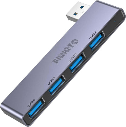 USB Hub, Fidioto 4-Port USB Hub(1 * 3.0 Hub, 3 * 2.0 Hub) USB Splitter for Laptop,Windows PC,Mac,Printer,Flash Drive,Mobile HDD, Notebook PC