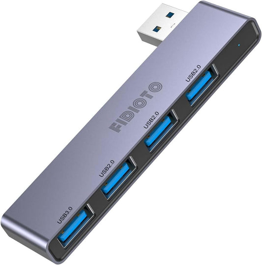 USB Hub, Fidioto 4-Port USB Hub(1 * 3.0 Hub, 3 * 2.0 Hub) USB Splitter for Laptop,Windows PC,Mac,Printer,Flash Drive,Mobile HDD, Notebook PC