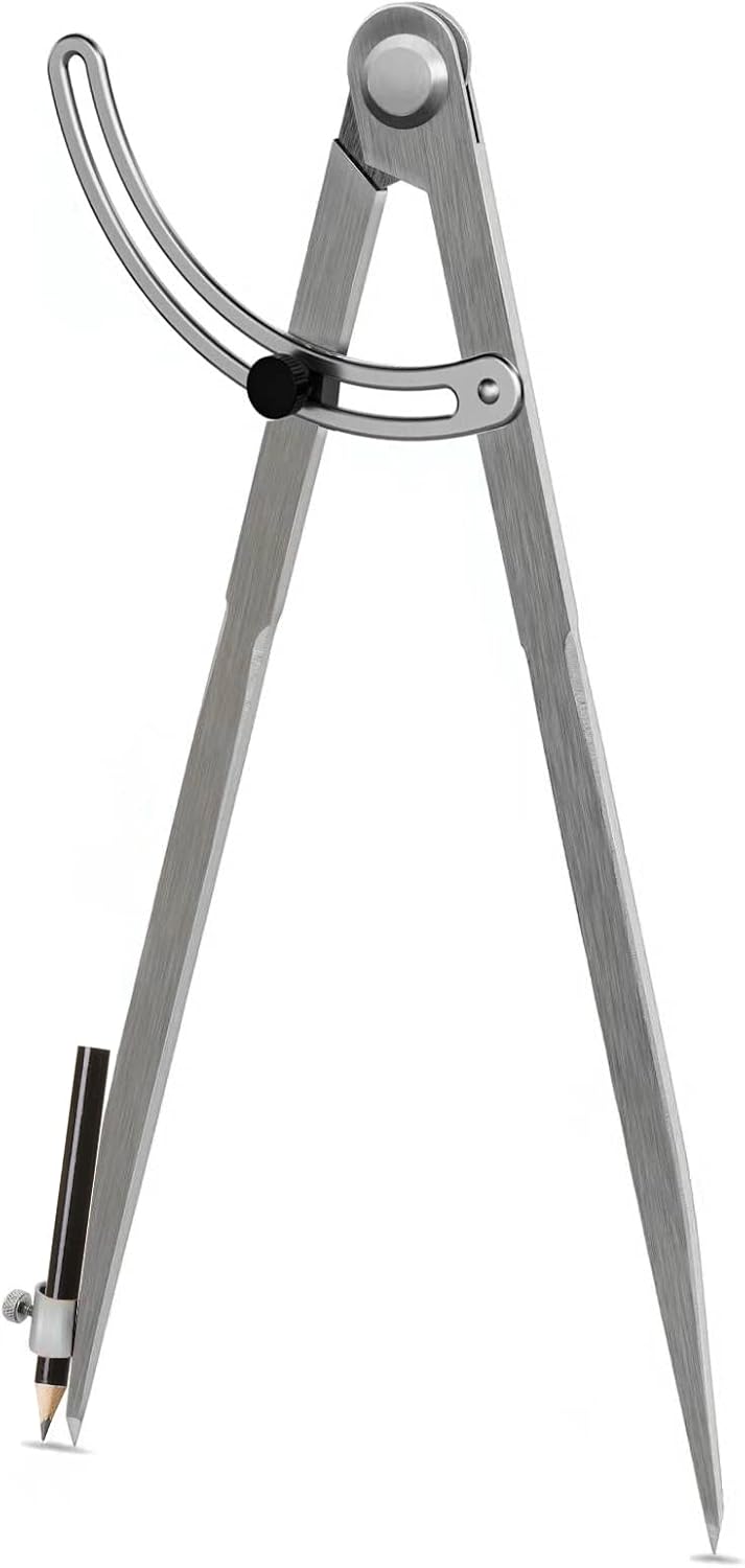 24 inch Compass for Geometry, Compass for Woodworking, Precision Woodworking Compass with Wing Divider and Pencil Holder, Large Compass for Geometry, Woodworking Compass, Drafting, Drawing Compass