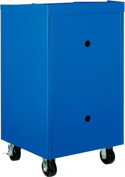 Global Industrial Mobile Computer Cabinet, Blue, 27" W x 24" D x 49-1/4"H