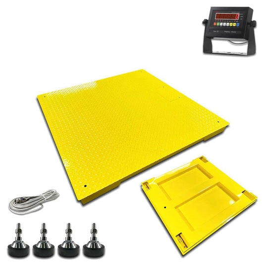 Liberty LS-800-4X5 NTEP Certified (Legal for Trade) Industrial Floor Scale | 48" x 60" | Capacity of 10,000 lbs x 2 lb + Yellow