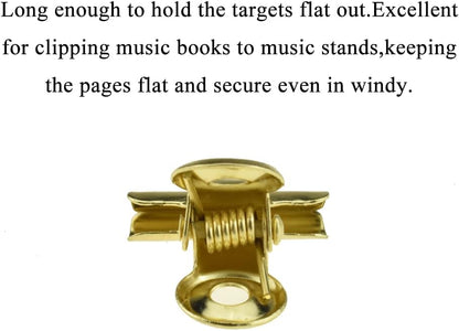 HAHIYO 0.87inch Light Gold Bulldog Clips Metal File Hinge Binder Clips Clamps Save Space Strong Spring Jaws Rock Solid Grip Book Lay Flat Deburred Edge for Hang Photos Wall Grid Dog Food 30PCS