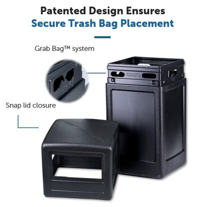 Commercial Zone-73290199 PolyTec 42 Gallon Square Waste Container with Dome Lid Color: Black